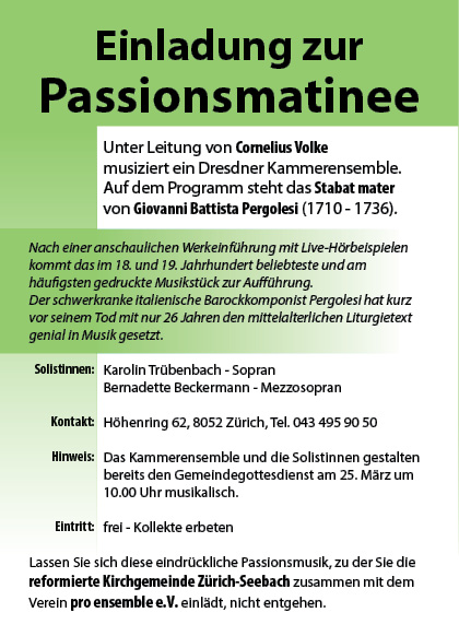Passionsmatinee in Zrich